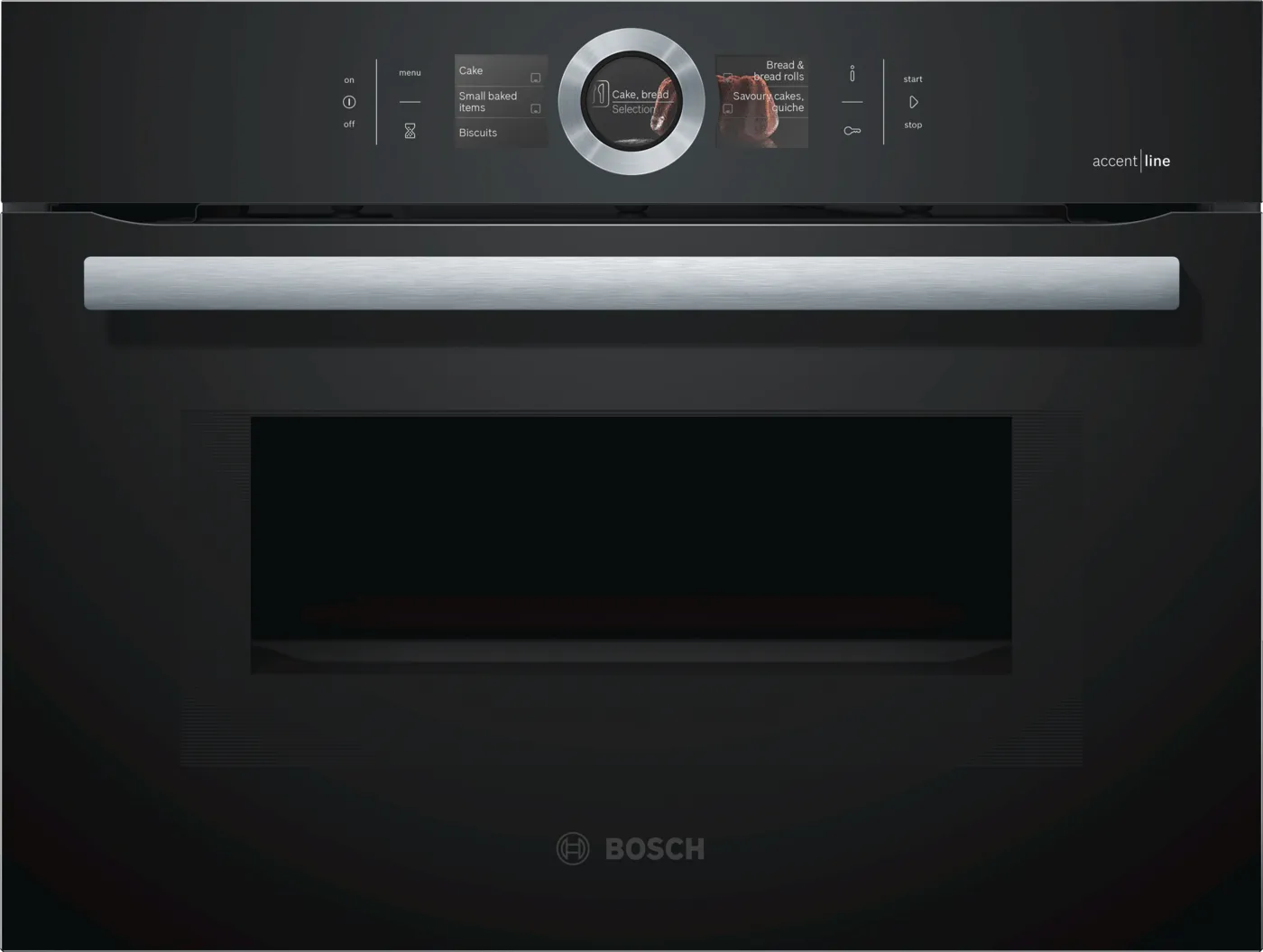 Serie 8 Bosch AccentLine combi magnetron oven 45 x 60 cm Zwart Home Connect